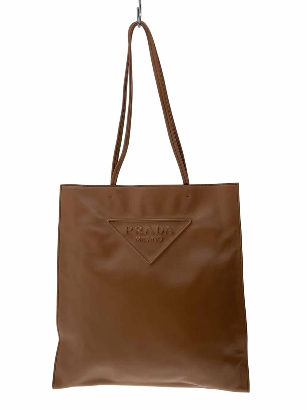 Prada Shoulder Tote Bag Leather Brown